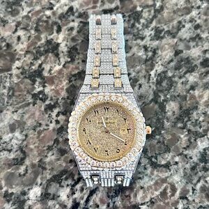 Gold and Silver Diamond Watch